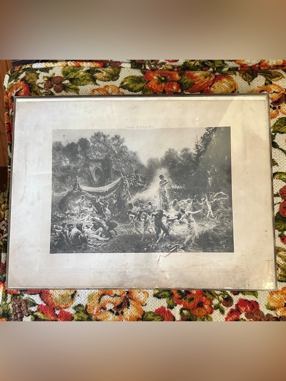 Black & White Vintage-George Barrie print of “Fairy Raid to steal a boy”